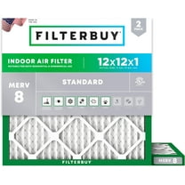 Filterbuy 12x12x1 MERV 8 Dust Defense, Pleated HVAC AC Furnace Air Filters (2-Pack)