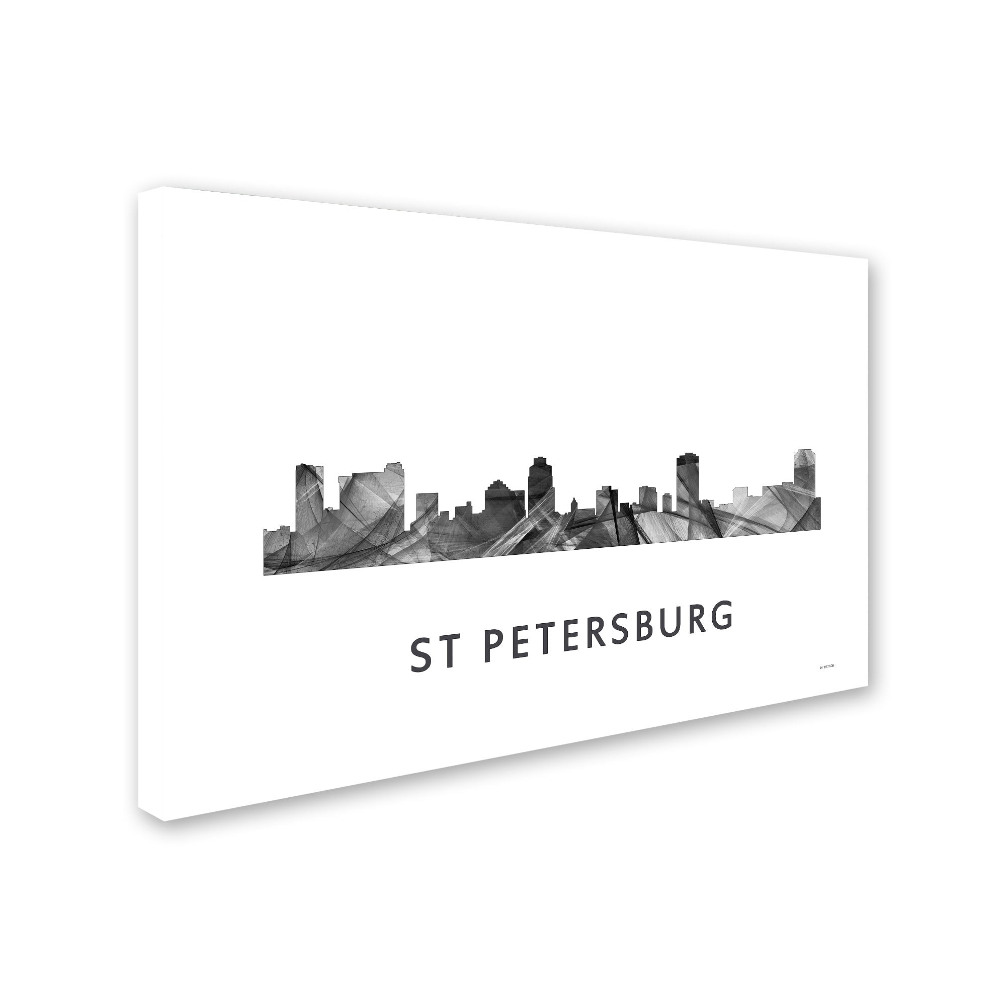 Trademark Fine Art 'St Petersburg Florida Skyline WB-BW' Canvas Art by Marlene Watson