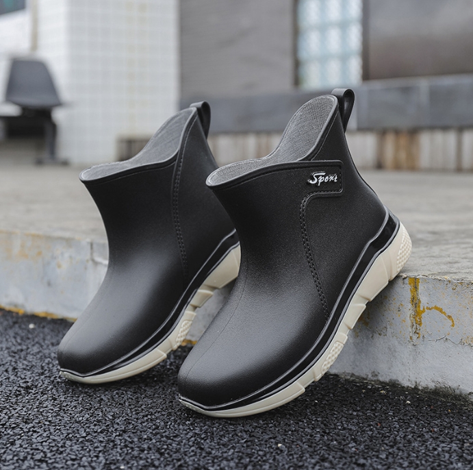 Wowen Rain Boots Slip On Antislip Rubber Waterproof Ankle Boots Rain Shoes