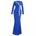 thumbnail image 2 of Amazing-Snazzy African Slim Fit Sequin Party Dress | African Women Dinner Wears | Blue Dress | Blue Dinner Wear | Sequins Dress | Party Dress Split Dresses, 2 of 2