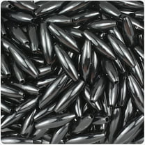 BeadTin Black Opaque 19mm Spaghetti Craft Beads (150pcs)