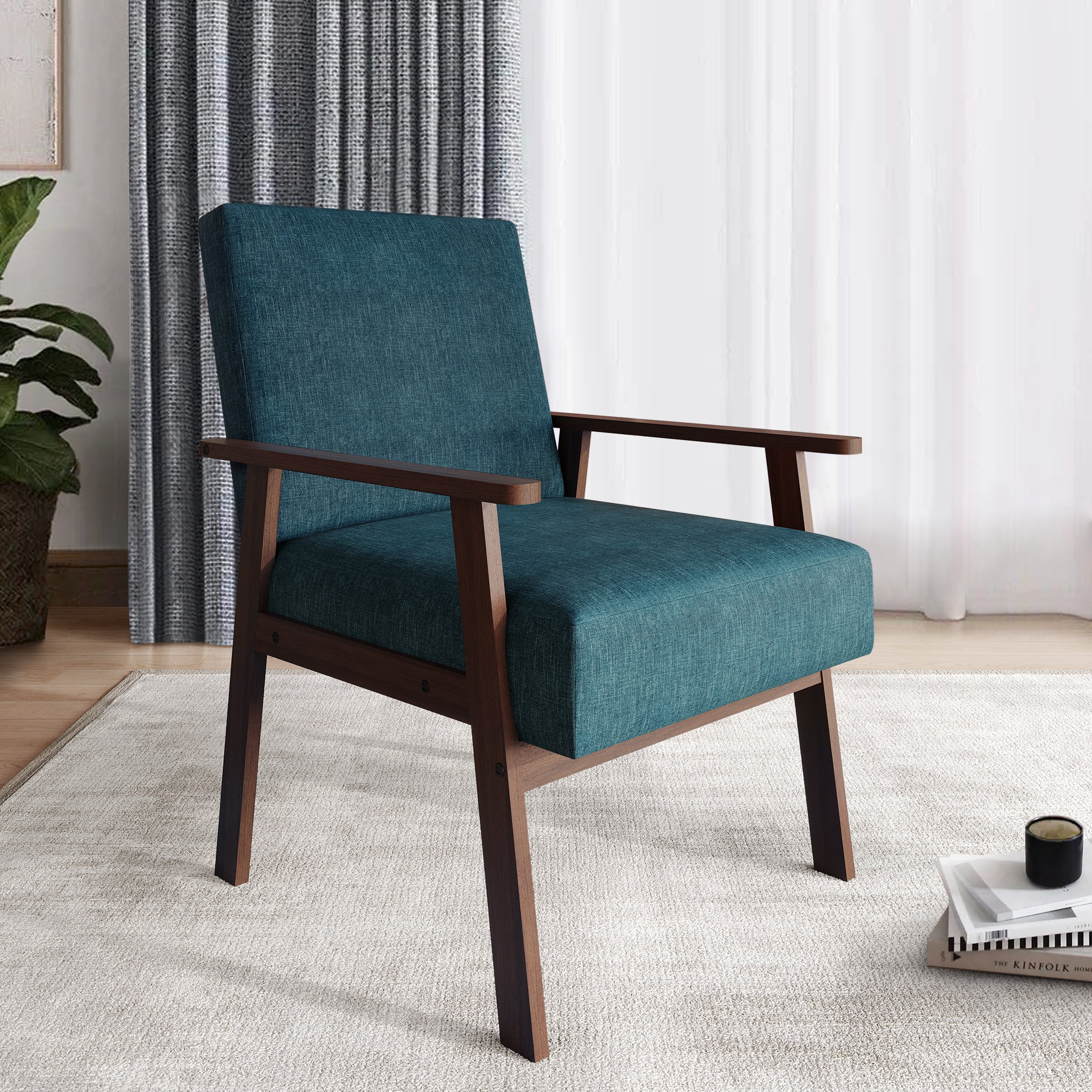 Castle Place Contemporary Accent Chair, Blue