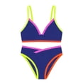 thumbnail image 7 of cocolona Womens High Waisted Bikini Sets V Neck Color Block Two-Piece Swimsuits Vacation Beach Bathing Suit, 7 of 7