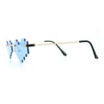 thumbnail image 6 of Retro Dazed Cute Nifty Pixel Heart Rimless Sunglasses Gold - Blue, 6 of 8