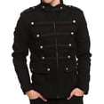 thumbnail image 2 of CONZONE Mens Casual Jacket Gothic Jacket for Men Zip Up Solid Fall Windbreaker Jackets With Pockets, 2 of 7