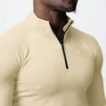 thumbnail image 5 of FAIWAD Men Quarter Zip Tight Tops Long Sleeve Athletic Workout Sprots Shirts Slim Stretch Pullover Tops, 5 of 8