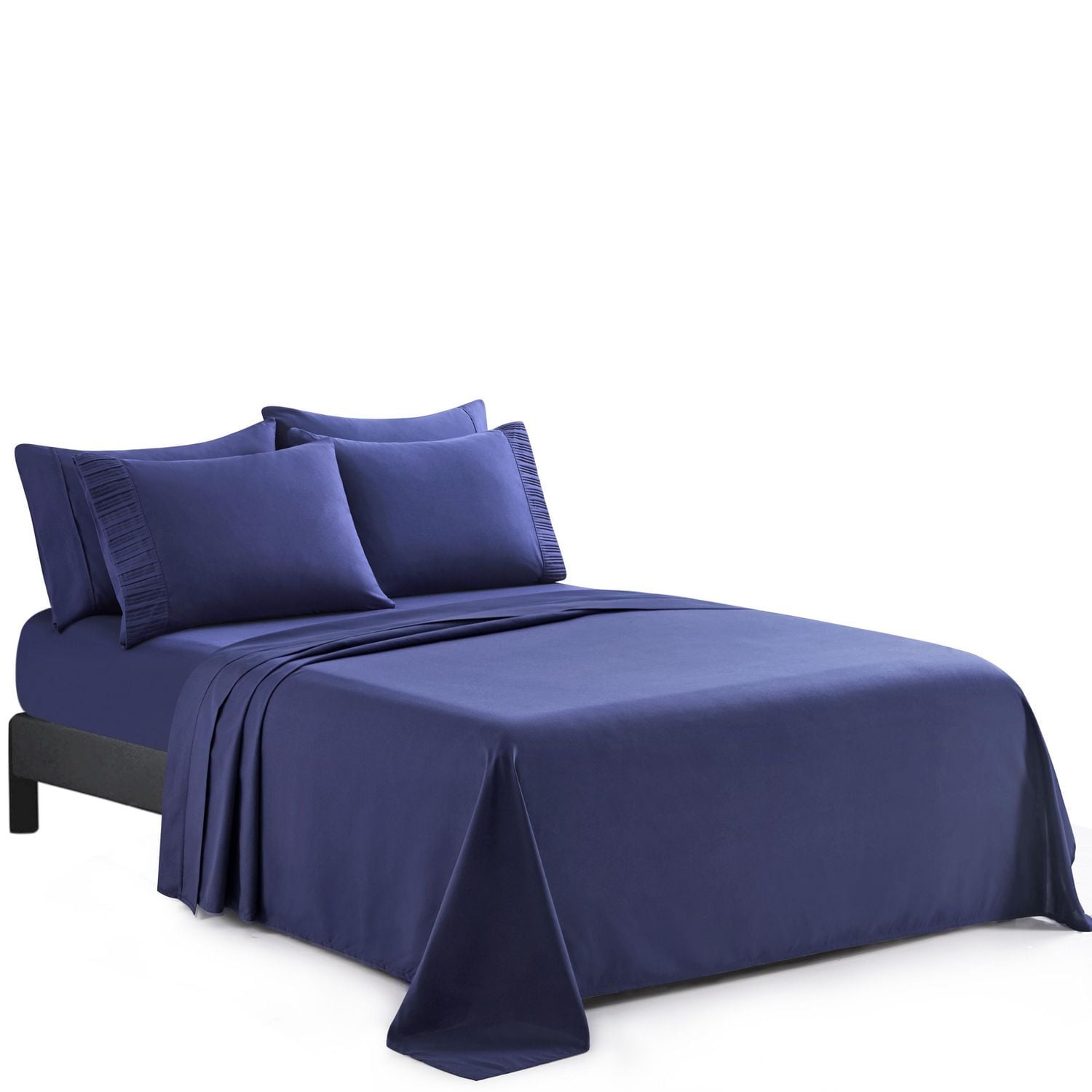 Literie Marina Décoration ultra douce et soyeuse en rayonne de bambou, toutes saisons, bleu marine