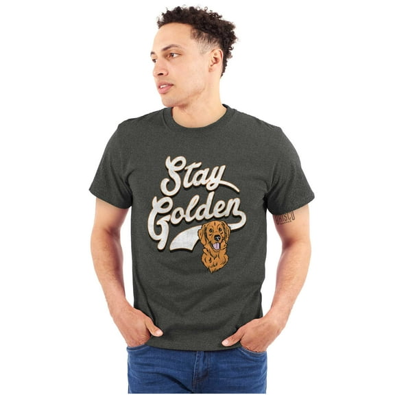 Stay Golden Doodle Cute Adorable Dog Men's Graphic T Shirt Tees Brisco Brands S