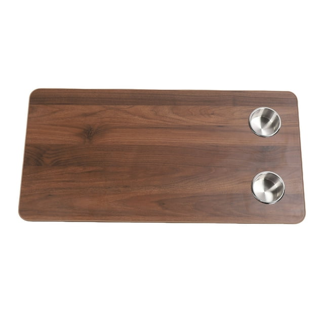 Table de Bateau, Table de Bateau RV Marine Caravane, Table en Chêne sur Pied, Hauteur Amovible et Réglable, Base de Table avec Support Supérieur et Porte-Gobelets 2, pour Caravane RV Marine Bateau, 31,49 Po X 15,74 Po