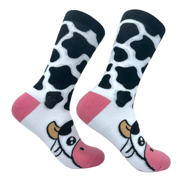Chaussettes de Vache pour Femmes Drôles Mignonnes Adorables Traite Moo Bétail Chaussures