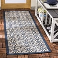 thumbnail image 2 of Safavieh Courtyard Adam Geometric Indoor/Outdoor Runner Rug, Beige/Navy, 2'3" x 6'7", 2 of 11