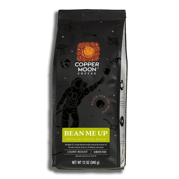Copper Moon Bean Me Up, 100% Arabica Light Roast, Premium Ground, 12 oz