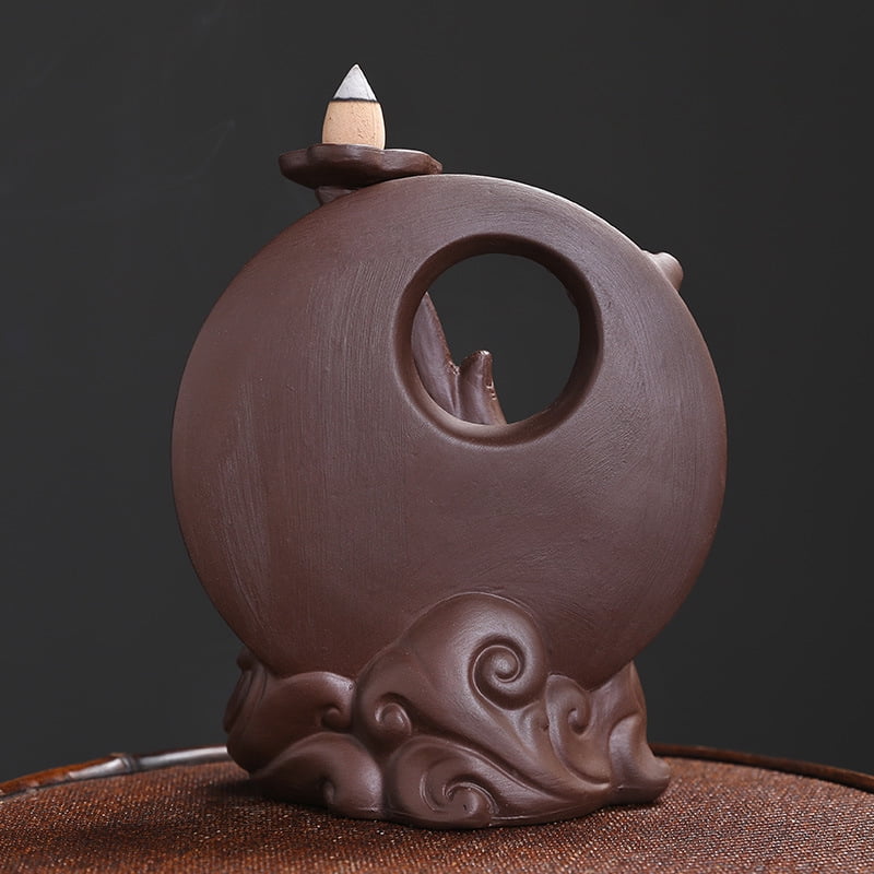 Retro Backflow Incense Burner Creative Incense Burner Backflow Censer Incense Burner Buddhism Incense Holders Home Decoration for Tea Ceremony Home Office Aromatherapy Ornament