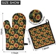 thumbnail image 6 of Black Sunflower Kitchen Oven Mitt and Pot Holder Sets 4 Pcs for Baking, Cooking and Grilling, Heat Resistant Up To 392 °F, 6 of 7