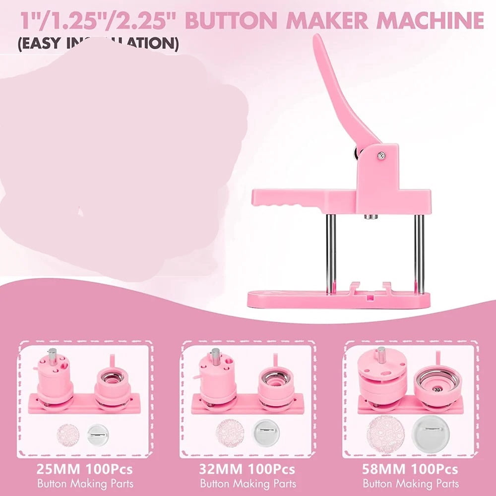 DIY Badges Button Maker Machine Kit Set, Pin Badges Punching Press ,Beginner-Friendly