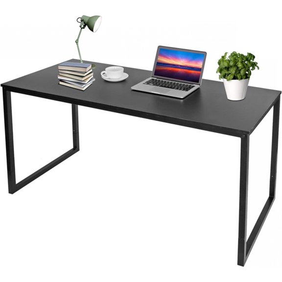 55" Large Computer Desk Writing Desk Modern Study Office Desk Corner Table Black