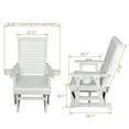 thumbnail image 2 of Fortune Candy Wood Patio Glider with Cup Holders and Deep Contoured Seat, for Outdoor, White, 2 of 8