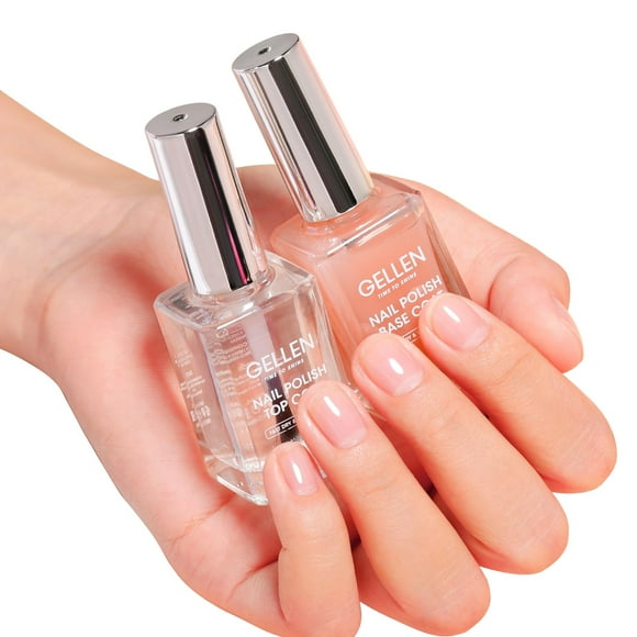 Esmalte de uñas GELLEN con base transparente y capa superior 4 en 1 teñido color nude