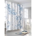 thumbnail image 3 of Boanket Polyester Fabric Blue Ombre Leaves Shower Curtain, Gray Forest Branches Waterproof Bathtub Curtain Bathroom Decor Set with Hooks 66 x 72 Inches,, 3 of 6