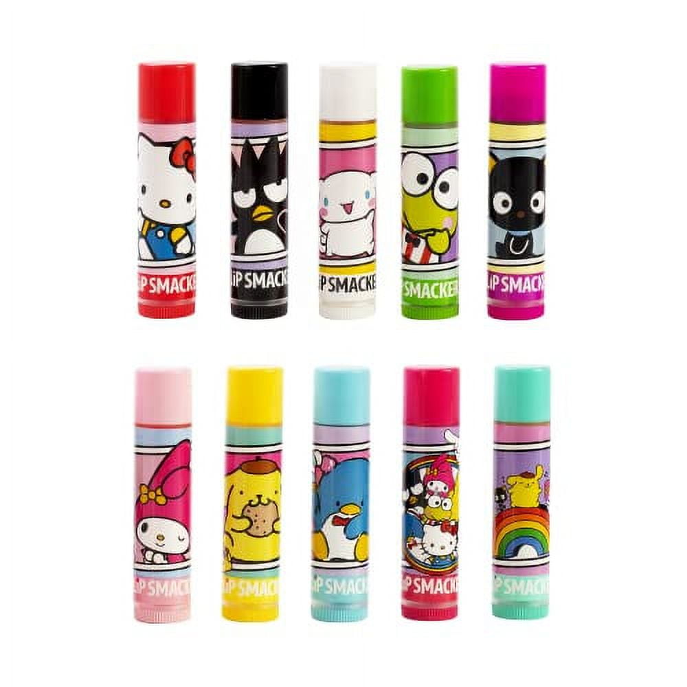 Lip Smacker Sanrio Hello Kitty and Friends 10 Piece Flavored Lip Balm Party  Pack, Clear Matte, For Kids, Men, Women, Dry Lips, My Melody, Little Twin