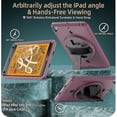 thumbnail image 2 of Funda de TPU + PC a prueba de golpes para tableta con soporte, ranura para bolígrafo y correa para el hombro para iPad Mini 2019 / Mini 4 (rosa oscuro), 2 of 5