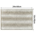 thumbnail image 6 of Unique Bargains Chenille Bathroom Rug Absorbent Non-Slip Striped Plush Shaggy Bath Rugs Khaki 16" x 24", 6 of 6