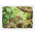 thumbnail image 1 of Safari Bath Mat, Leopard on the Branch in Savannah Exotic Macro Tropical Leaf Jungle Wild Nature Art, Non-Slip Plush Mat Bathroom Kitchen Laundry Room Decor, 29.5 X 17.5 Inches, Brown Green, Ambesonne, 1 of 2