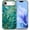 Glass Green, variant on for iPhone 17 Pro max Case,Wireless Charging Compatible,iphone AIR Dual-Layer - Soft Silicone Inner + Hard Outer Shell,,Protective Phone Cover for Women -Marble glass flower pattern