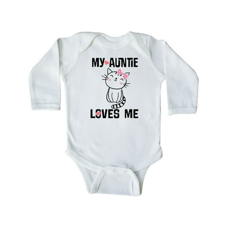

Inktastic My Auntie Loves Me Gift Baby Girl Long Sleeve Bodysuit