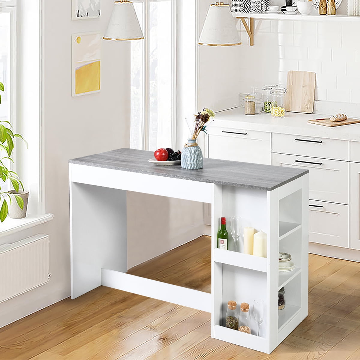 Kepooman Rustic Console Table, Industrial Wood and Metal Sofa Table, Hallway Entry Table for Home Living Room, Foyer Accent Entryway Table, White Kepooman Rustic Console Table, Industrial Wood and Metal Sofa Table, Hallway Entry Table for Home Living Room, Foyer Accent Entryway Table, White