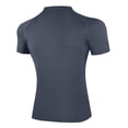 thumbnail image 5 of JSKUMAR Men's Quarter Zip Gym Workout Shirts Short Sleeve Moisture Wicking Athletic Tees Quick Dry Tops Dark Gray,3XL, 5 of 6