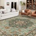 thumbnail image 2 of General Washable Oriental Area Rug - 9x12 Rugs for Living Room Soft Carpet for Bedroom Waterproof Floral Distressed Indoor Stain Resistant Non-Shedding Floor Carpets (Green, 9x12), 2 of 12