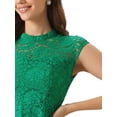 thumbnail image 5 of INSPIRE CHIC Women's Lace Floral Crochet Round Neck Sleeveless Peplum Blouse Top XL Green, 5 of 6