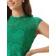thumbnail image 5 of INSPIRAR CHIC Blusa sin mangas de encaje floral de ganchillo con cuello redondo y peplum para mujer XS Verde, 5 of 6