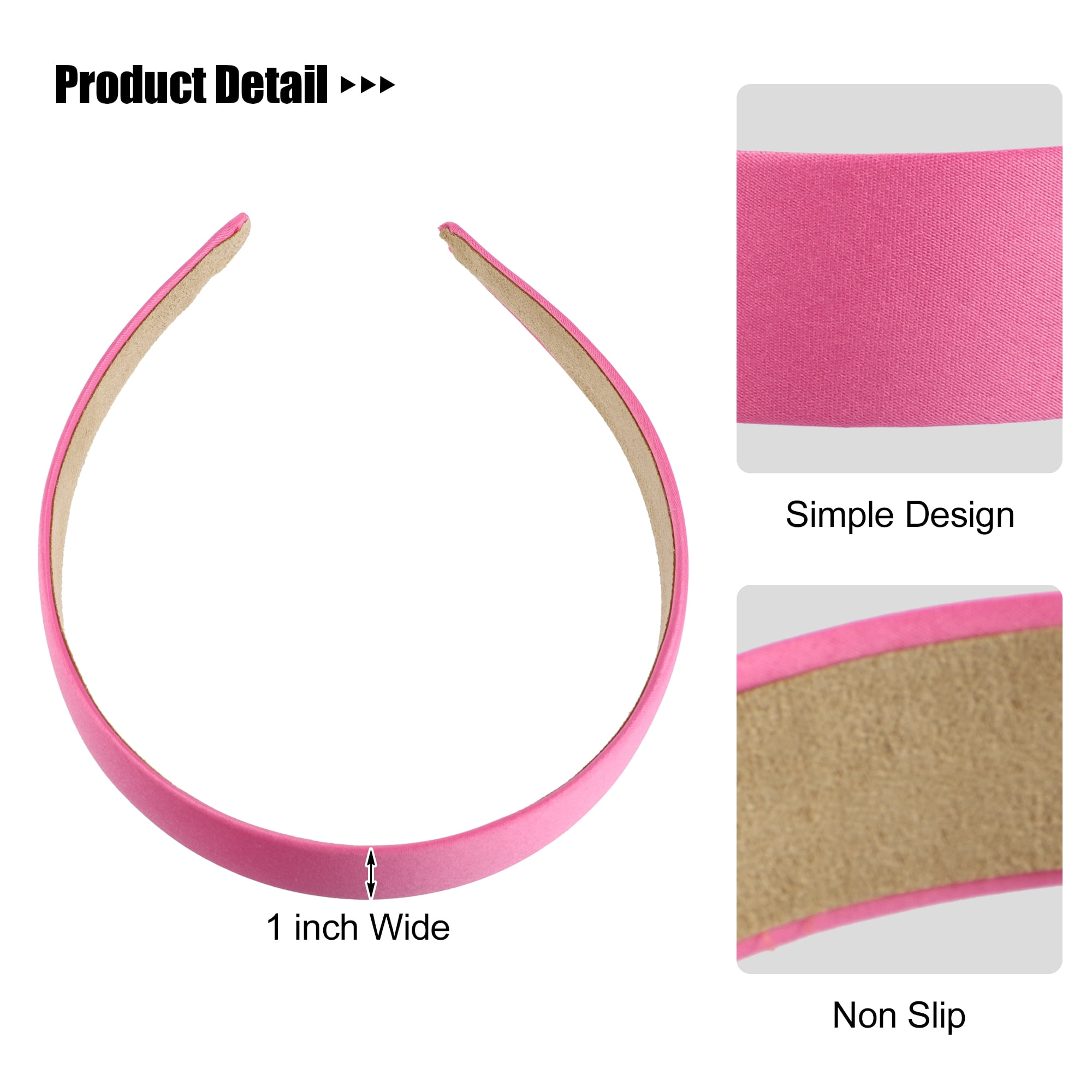 Unique Bargains Headband Hair Band for Women Non-Slip 1 Inch Wide Red