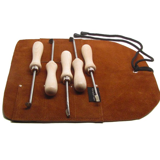 UJ Ramelson Co Royal Arms Stock Inletting Tools with 5 Pocket Leather