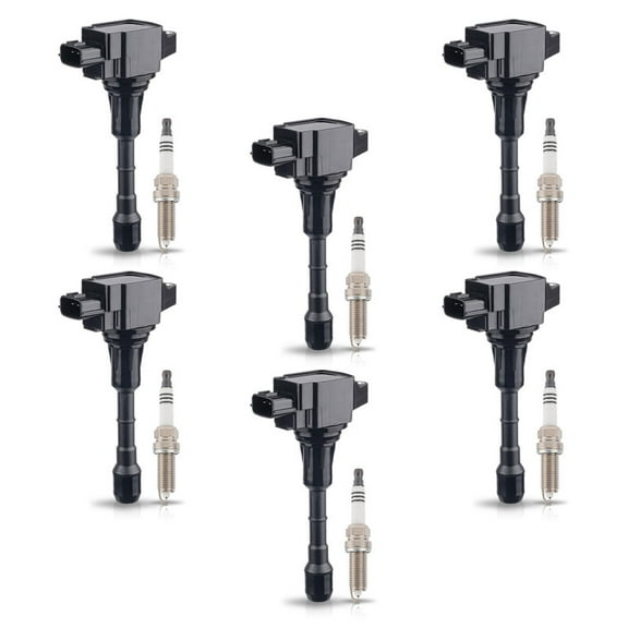 ISA Set of 6 Iridium Spark Plug and 6 Ignition Coil Pack For Nissan Infiniti Maxima Murano Pathfinder Quest Altima Q50 QX60 FX35 3.5L V6 Replacement for UF550