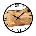thumbnail image 2 of Luzkey Wall Clock Silent Wood Decor Wall Hanging Clock Non Ticking Rustic Country Artistic Tree Rings Pattern Suitable for Office Living Room Bedroom Kitchen brown Roman numerals, 2 of 8