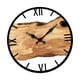 thumbnail image 2 of Reloj de pared de madera silencioso, reloj de pared colgante rústico decorativo, movimiento silencioso, números romanos marrones, 2 of 9
