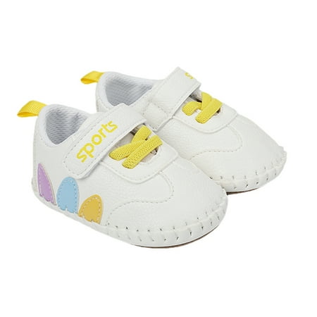 

Infant Baby Boys Girls Moccasins Sneakers Contrast Color Stripe PU Leather Anti-Slip Sole Prewalker First Walker Shoes