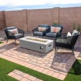 thumbnail image 3 of Aries Engineered Marble Convertible Propane Fire Table , Rectangular, White and Grey, 3 of 7