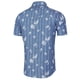 thumbnail image 3 of CAMISA CHIC PARA HOMBRE Estampado de espina de pez Cuello de punta Manga corta Botón Abajo Azul-3 42, 3 of 6