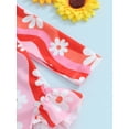 thumbnail image 6 of Bagilaanoe Toddler Baby Girl One-Piece Swimsuit Flower Print Long Sleeve Zipper Rashguard Swimwear 1T 2T 3T 4T 5T 6T Kids Ruffle Bathing Suit, 6 of 8