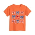 thumbnail image 4 of BRGZLK Kids 4Th Of July T-Shirt Childrens Summer Independence Day Printed Pattern Shirt Loose Casual Short Sleeve Round Neck Top Orange 5-6 Years, 4 of 4