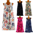 thumbnail image 3 of Plus Size Lace Raglan Floral Print Sleeveless Dress Sleeveless Pullover Lace Print Large Vest Dress, 3 of 3
