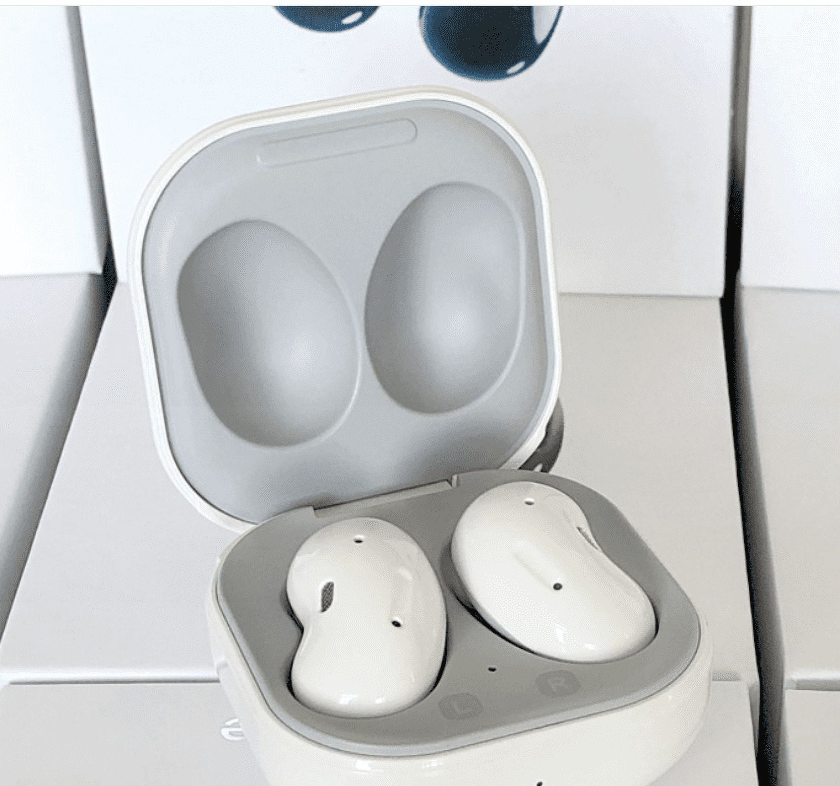 Black/White Wireless Earbuds Bluetooth In-Ear True Cordless with Hands-Free Call Microphone, 4 Long Playtime; Includes Compact Charging Case, White