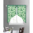 thumbnail image 3 of St. Patrick's Day Swag Valances for Windows, Lucky Shamrock Clover Green Plant Rod Pocket Sheer Valances for Small Windows, Swag Toppers Light Filtering for Kitchen Living Room 2 Panels 28''x36'', 3 of 6