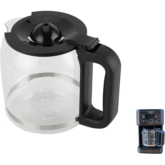 14-Cup Replacement Coffee Pot for Mr. Coffee BVMC-PC14BL2 – BPA-Free, Heat-Resistant Glass with Black Handle