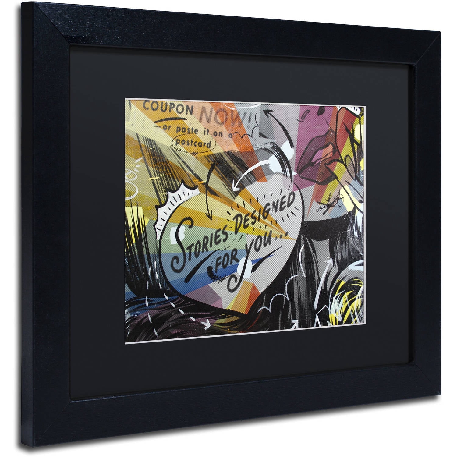 Trademark Fine Art "Coupon Stories" Canvas Art by Dan Monteavaro Black Matte, Black Frame