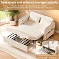 thumbnail image 7 of 3-In-1 Convertible Sofa Bed, Boucle Loveseat Sleeper Sofa with Put Out Bed And Drawer, Sofa Bed Couch with Side Pockets, 2 Pillows, USB Ports And Gold Metal Legs, Hide A Bed Couches for Living Room, 7 of 7